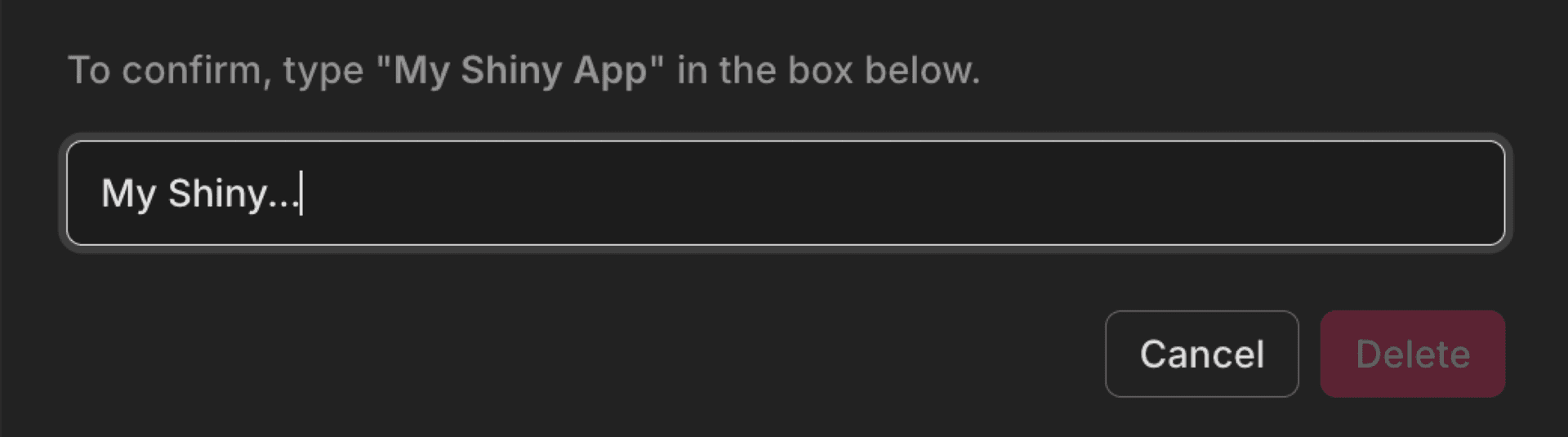 type project name to confirm delete